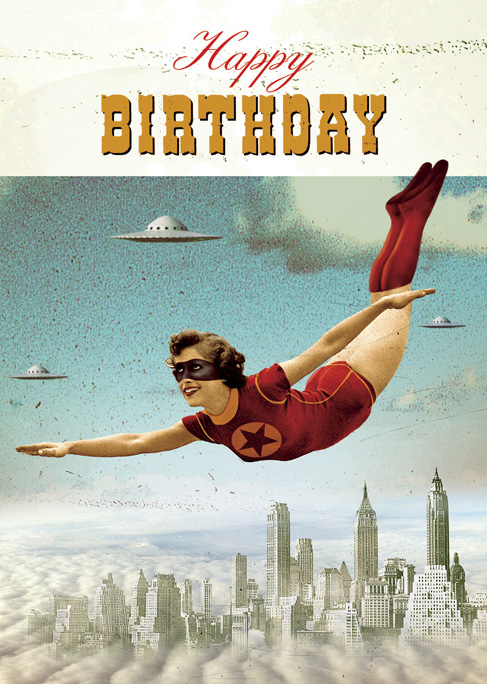 Birthday Superhero Greeting Card by Max Hernn - Click Image to Close